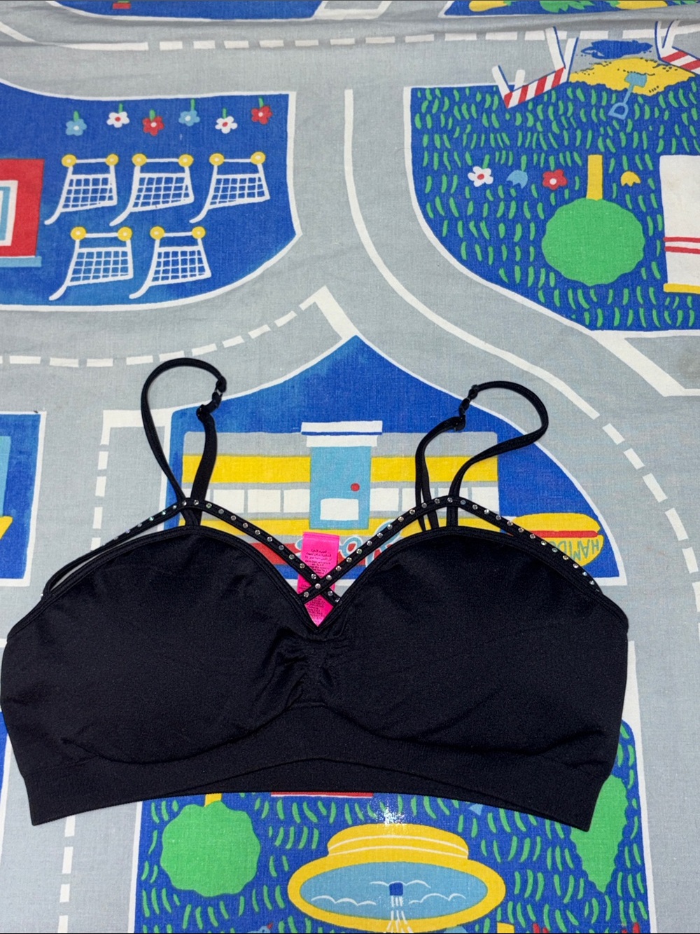 La Senza black bralette with rhinestones